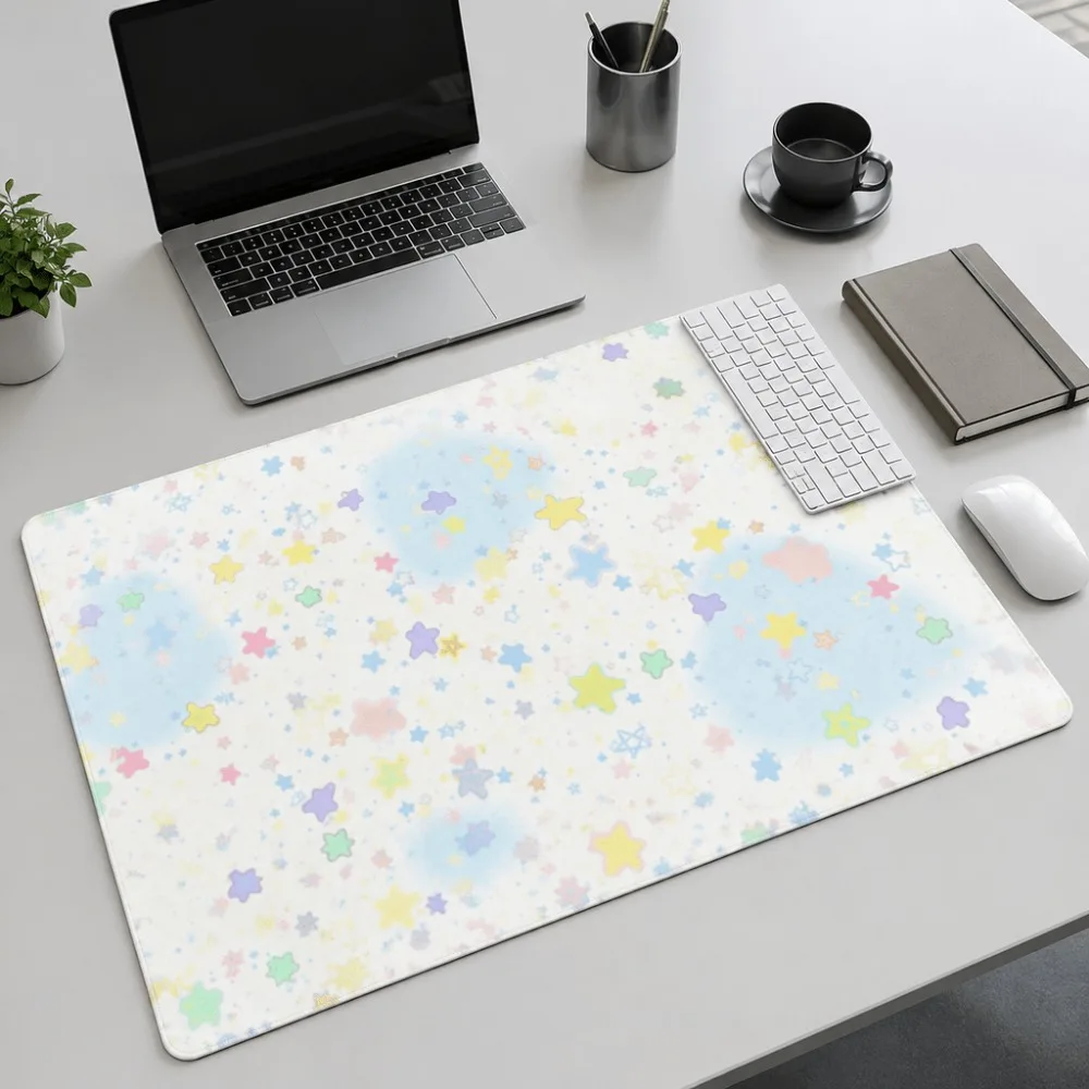 Soft star pattern, cute and beautiful, suitable for home computer users. Smooth surface, large rectangular desktop mouse pad