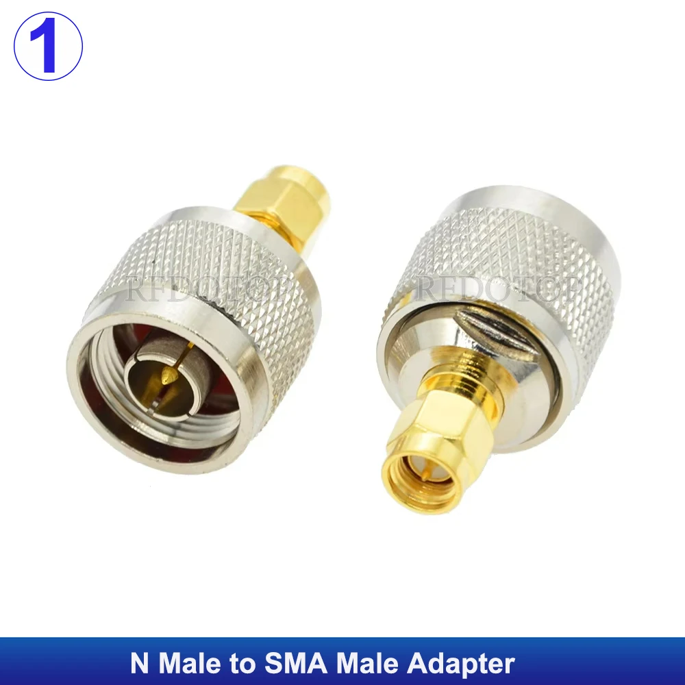 1Pcs SMA Male/Female to N Male/Female Straight Adapter N to SMA RF Coaxial Connector Test Converter 50 Ohm