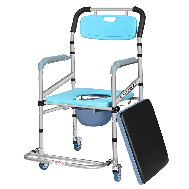 Factory Wholesale   Commode Chair With Wheels Hospital Shower Chair Bathroom Safety Products for Elderly