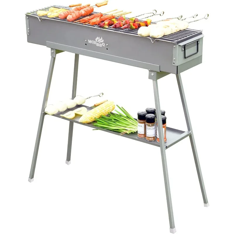 

Commercial Quality Portable Charcoal Grills Various Sizes Braziers Grilling Lamb Kebabs Folding Camping Grill