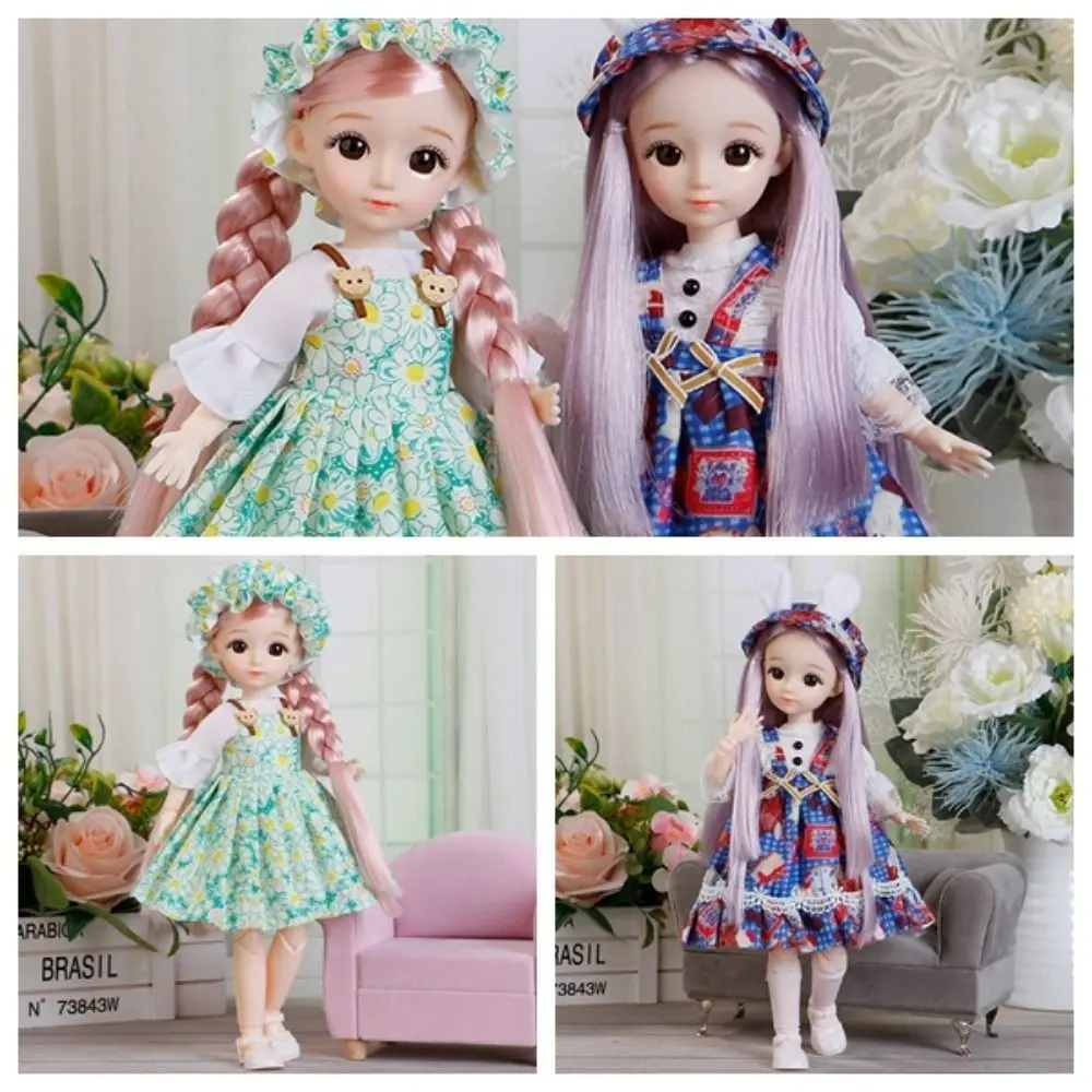 Gioca a casa Giocattoli con vestiti Bambola BJD Occhi 3D Vesti Giunti rimovibili Bambola Giunti rimovibili Giocattoli per bambini carini