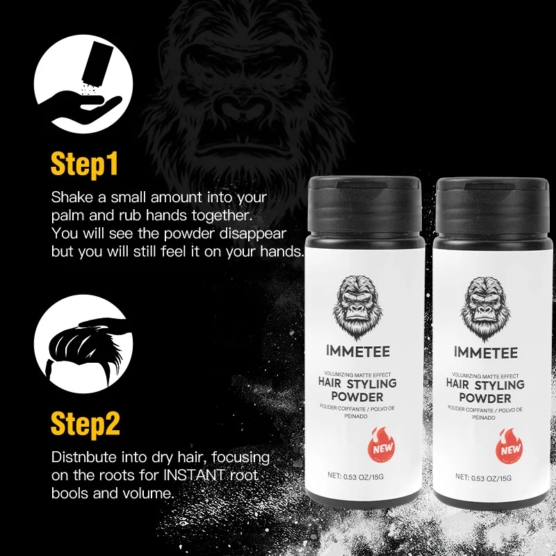 2pcs Hair Styling Texture Powder Long-Lasting Oil Control Fluffy Hair Powder Increase Hair Volume Enhancing Styling Men's