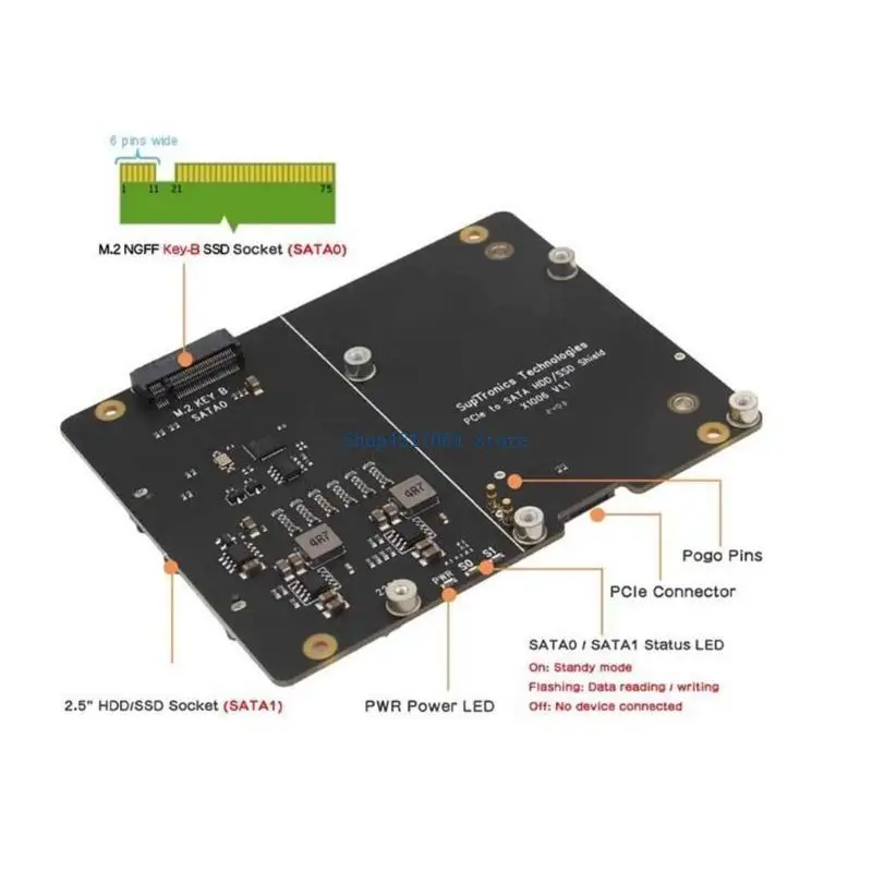 T3LB Upgrades Fast Speed PCIE to 2.5 SSD HDD Storage Board For RPi 5 Capabilities