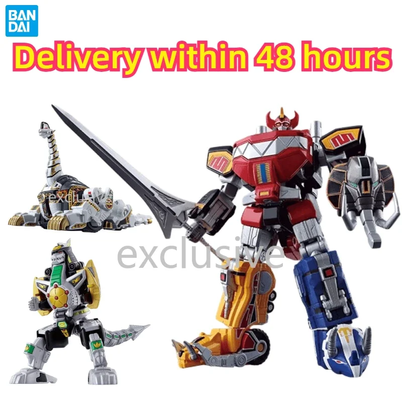 In Stock BANDAI Original Super Minpla SMP Mighty Morphin Megazord Rangers Anime Momel Action Figures Assemble Model Kit