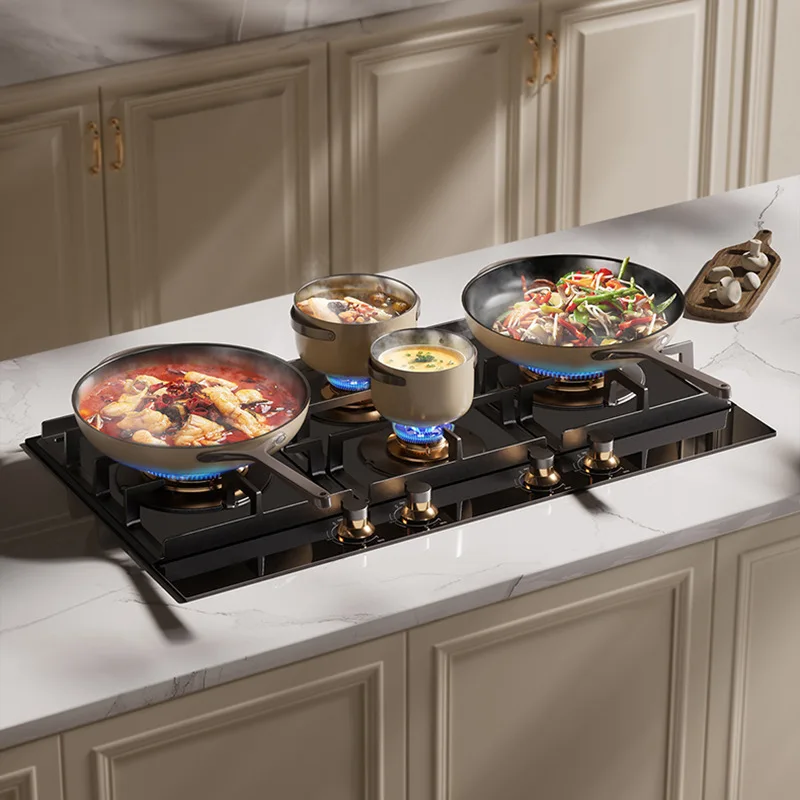 مواقد ممتازة بأربعة شعلات وخمسة شعلات، غاز البترول المسال ومواقد الغاز الطبيعي، مواقد غاز مدمجة