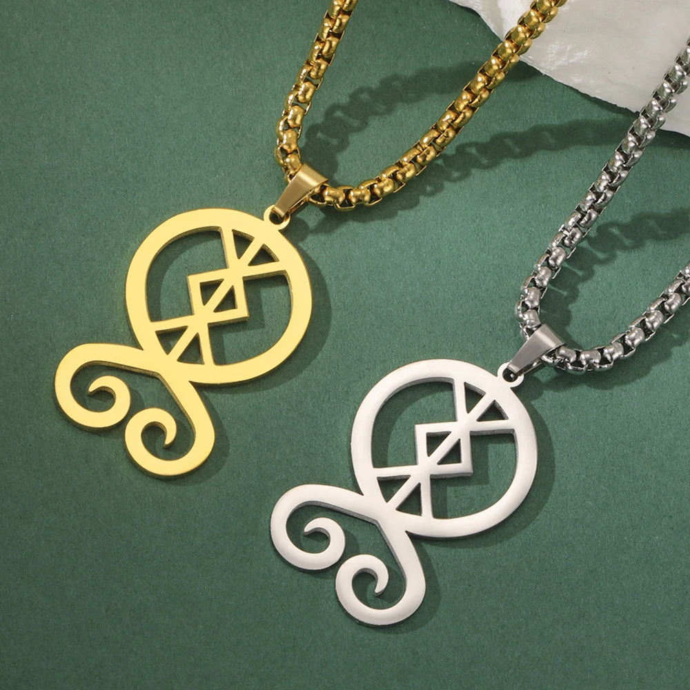 Dawapara Rune of Protection Troll Cross Necklace Trollkors Nordic Magical Symbol Scandinavian Amulet Stainless Steel Jewelry