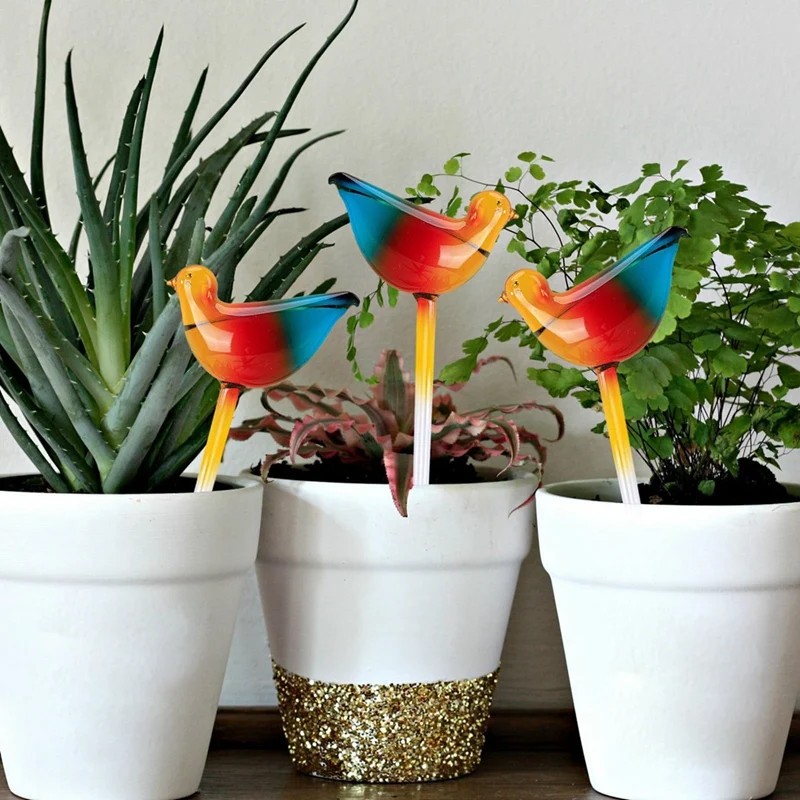 Bird Shape Plant Self Watering Globes, Glass Water Bulbs Automatic Self Watering Planter Insert For Indoor Plants Durable