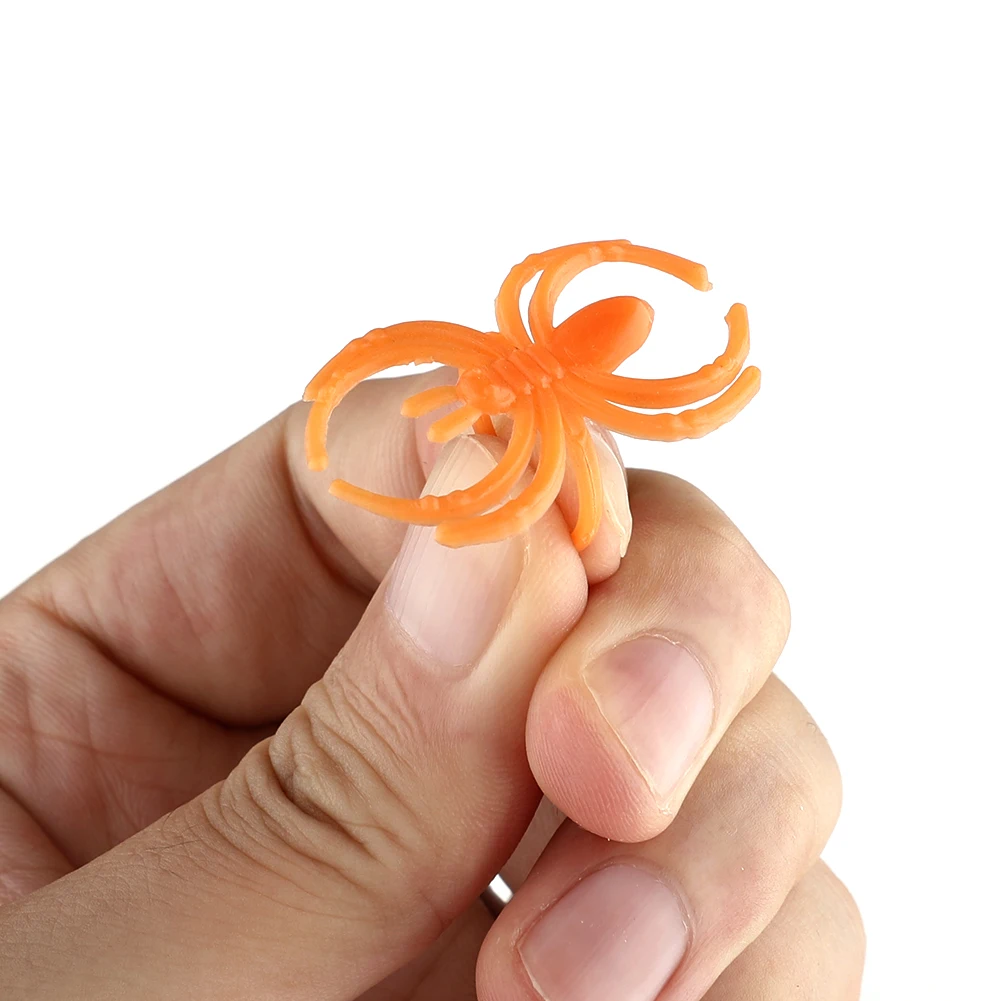 10Pcs Funny Plastic Bat Ring Halloween Mini Spider Rings  Halloween Costume Accessories Party Decoration Fancy Masquerade