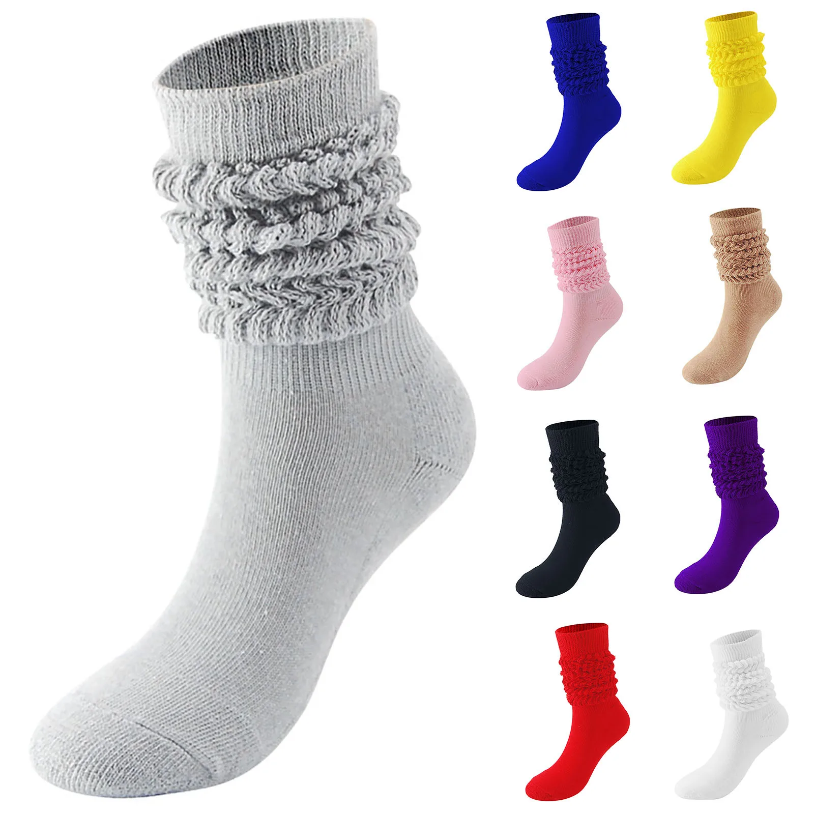 

Girl' New Fashion Korean Style Solid Color Loose Slouchy Socks Solid Color Long Casual Stacked Socks JK Dess Up Accessories
