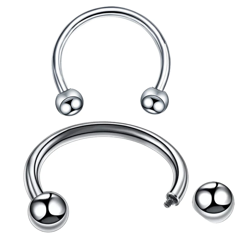 

ASTM F136 Titanium PIERC Horseshoe Ball Labret Piercing Nose Ring Ear Cartilage Earring Lip Nipple Eyebrow Rings Body Jewelry