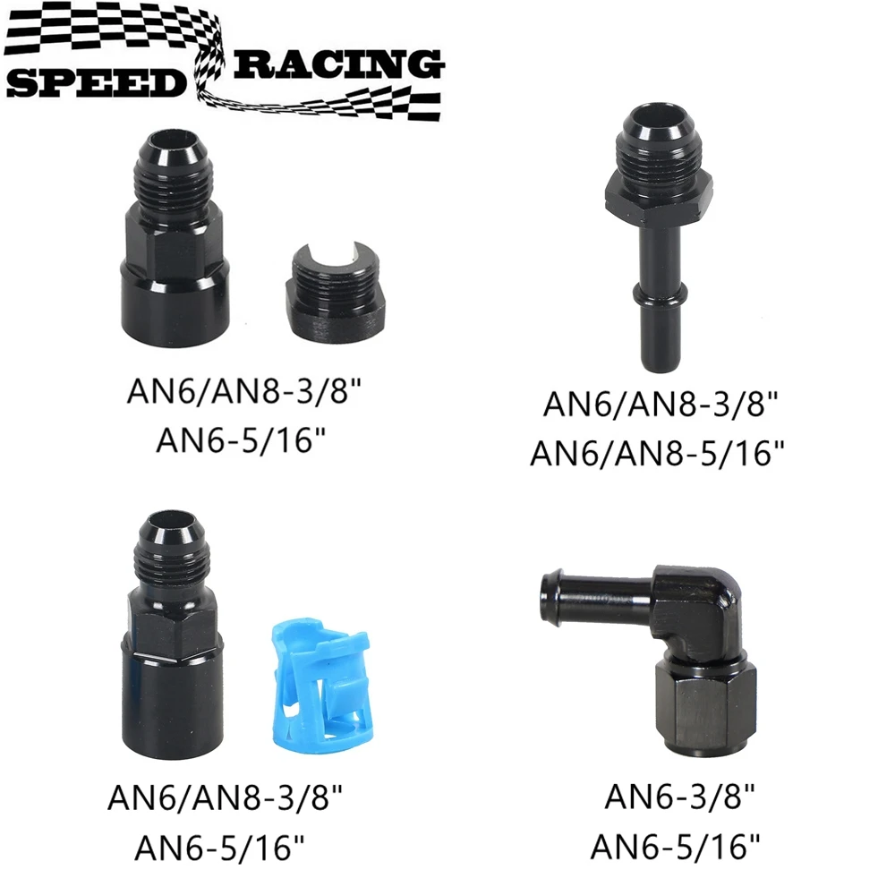 1PC aluminium 6AN 8AN męski na 3/8 "5/16" szybkozłącze męskie Push On EFI adapter montażowy szybkozłącze