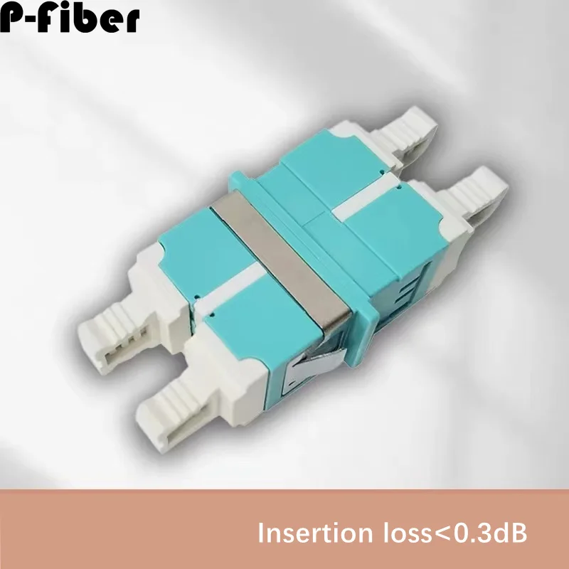 100pcs LC quadruple duplex optical fiber coupler OM4 OM3 4-core LC small square flange adapter single-mode multimode universal