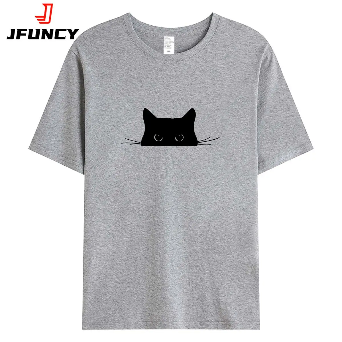 

Women Tee Shirt Short Sleeve Top 2025 Summer Woman Cotton Tshirt Oversized Women's T Shirts New Cat Graphic Female Clothing