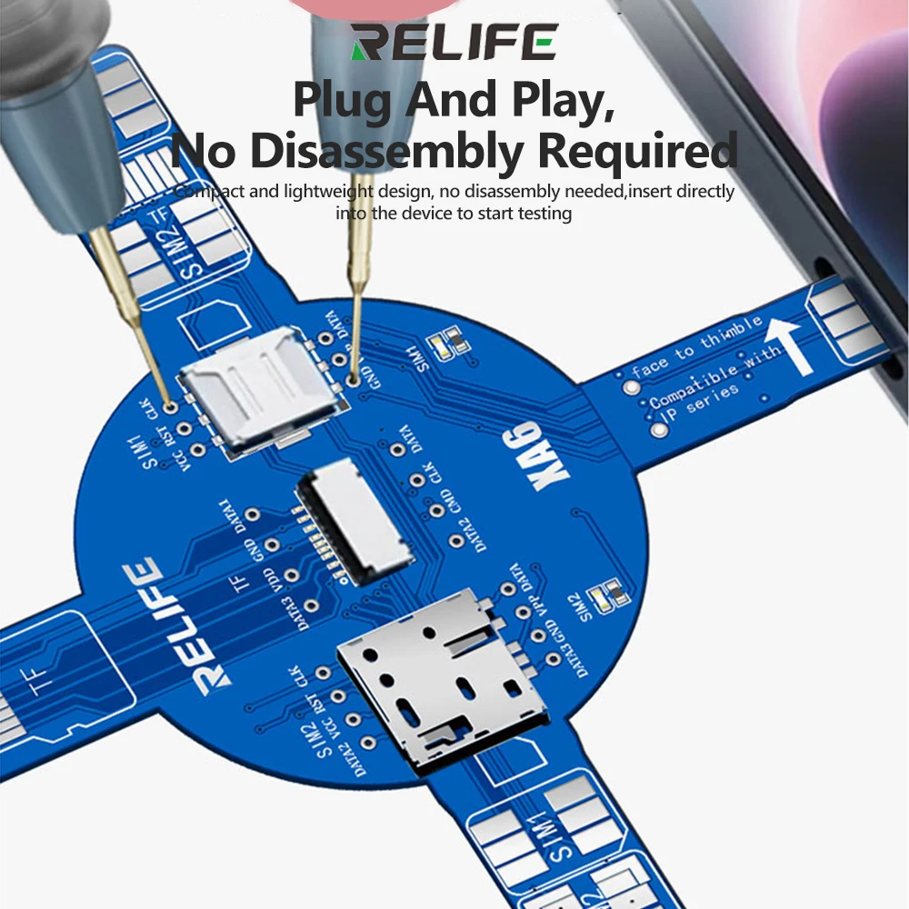 RELIFE XA6 Dual Card Signal Test Board Supports iP/Android No Disassembly Required Quick Locate SIM TF And NM Card Reading Fault
