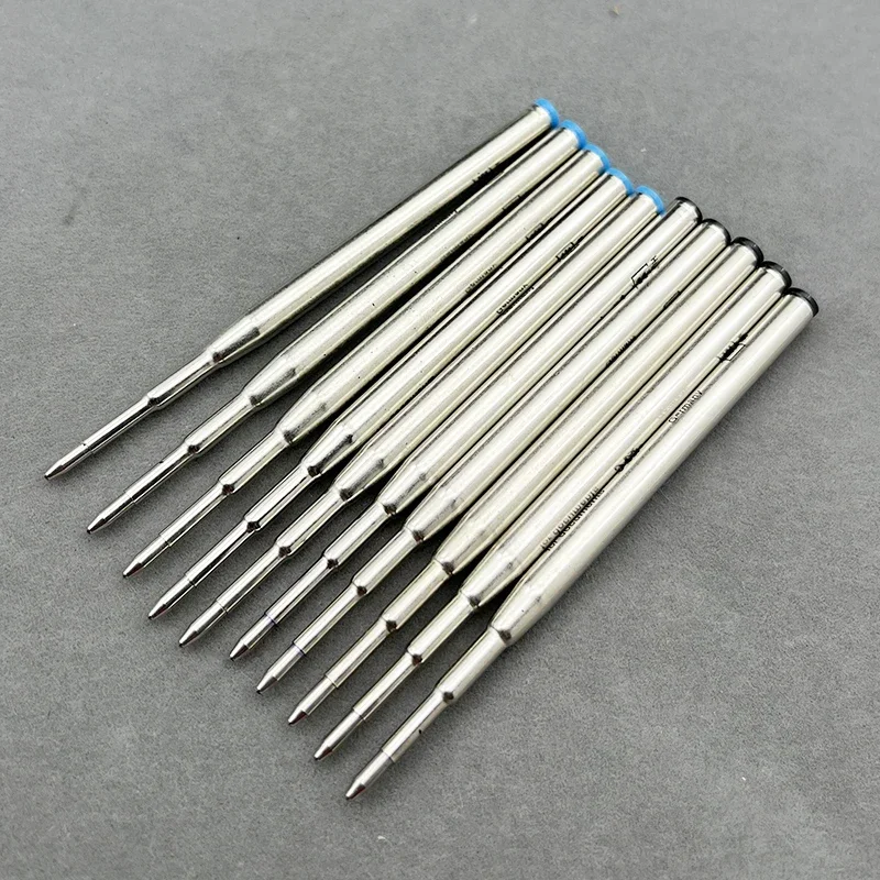 قلم حبر جاف معدني أزرق/أسود من يامالانج، نقطة كتابة متوسطة، عبوات حبر قياسية ناعمة، لوازم مكتبية