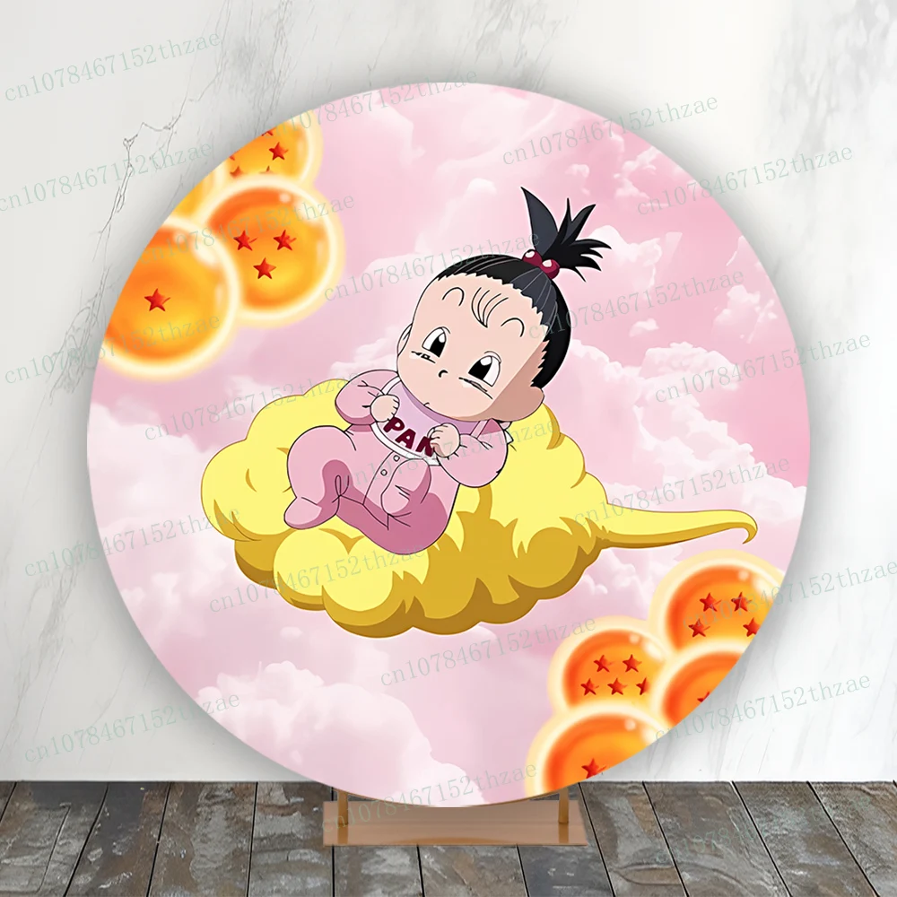 Dragon ball Baby Shower Round Photography Backdrop Birthday Party Photo Background Banner Decoration