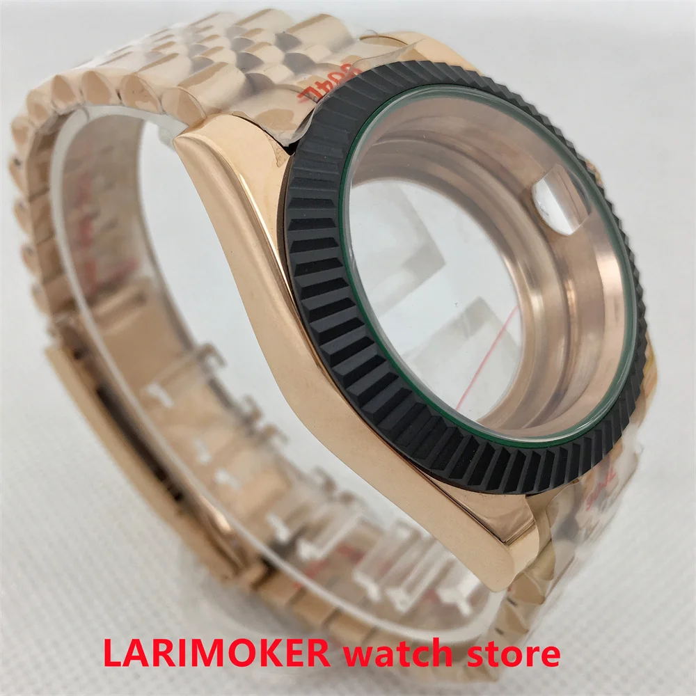 36mm/39mm Black PVD Bezel Rose Gold Case Jubilee Bracelet Sapphire Glass Fits NH35 NH36 ETA2824 PT5000 Miyota Mingzhu Movement