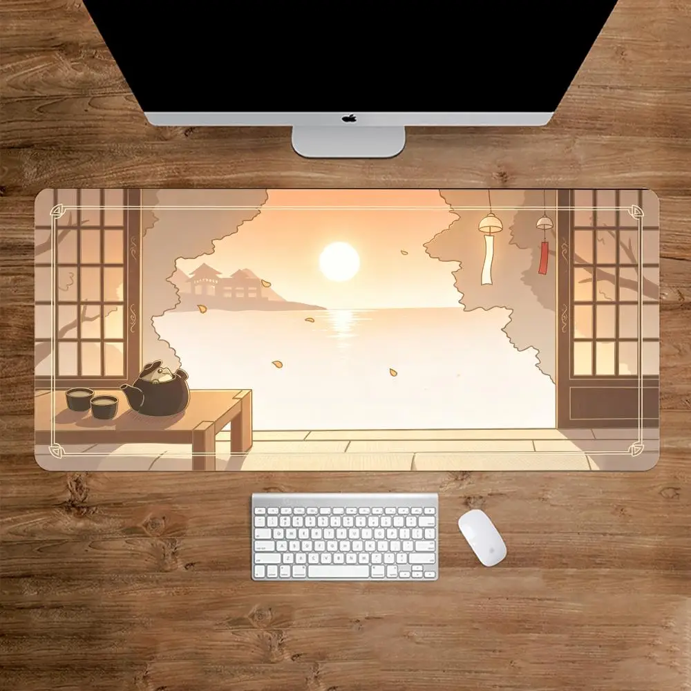 Osume Matcha Hiragana Gaming Mats Large Mousepad 900x400 Desk Interior Desk Mats Keyboard Mat Rug Mouse Mat Mouse Carpet Decor