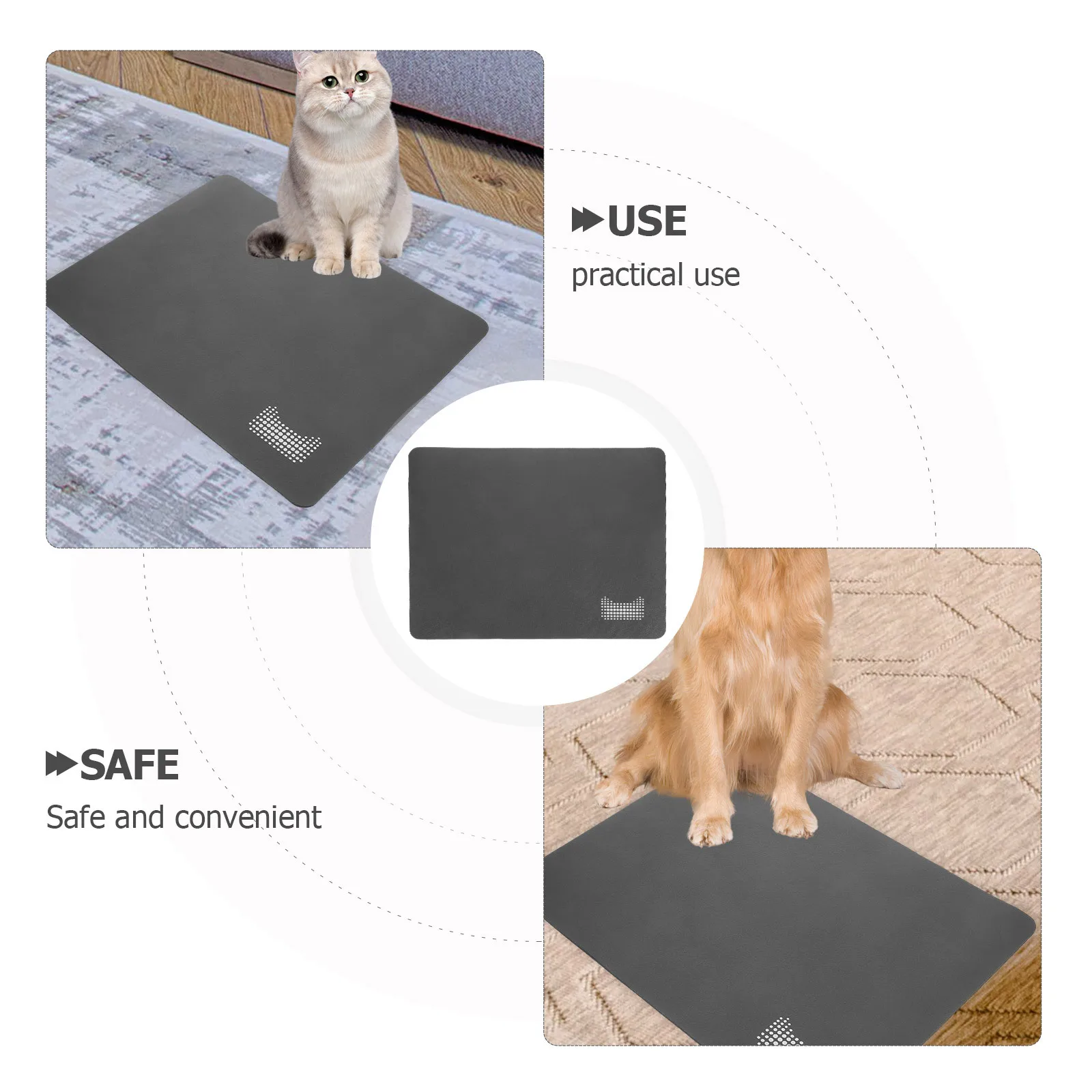 

Absorbent Anti-Slip Dog Feeding Mat Thick Reusable Cat Food Bowl Mat Water Absorbing Pet Placemat Floor Protector