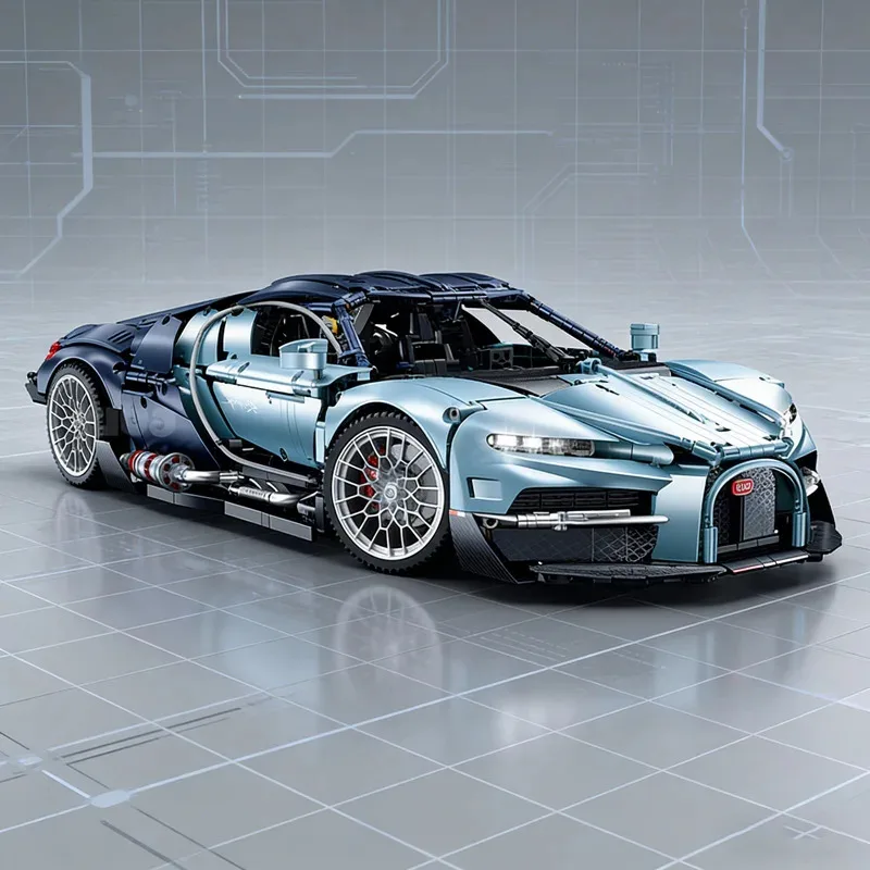Set di Costruzioni Tecnico MOC 10648 Bugat Tourbillon 3719 Pezzi 1:8, Modello di Auto Sportiva per Adulti, Blocchi Terminali, Giocattoli e Regali