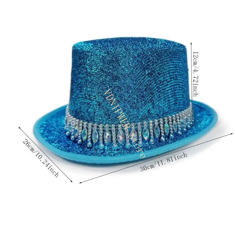 قبعة الحفلة قبعة السحرة قبعة الرقص المتلألئة لمهرجان الموسيقى D08E