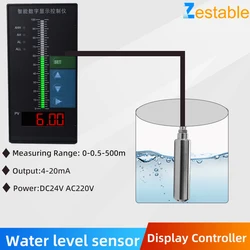 Liquid Oil Water Level Sensor Probe Transmitter Smart Controller 4-20MA Output Liquid Level Meter 4-20ma Alarm Output