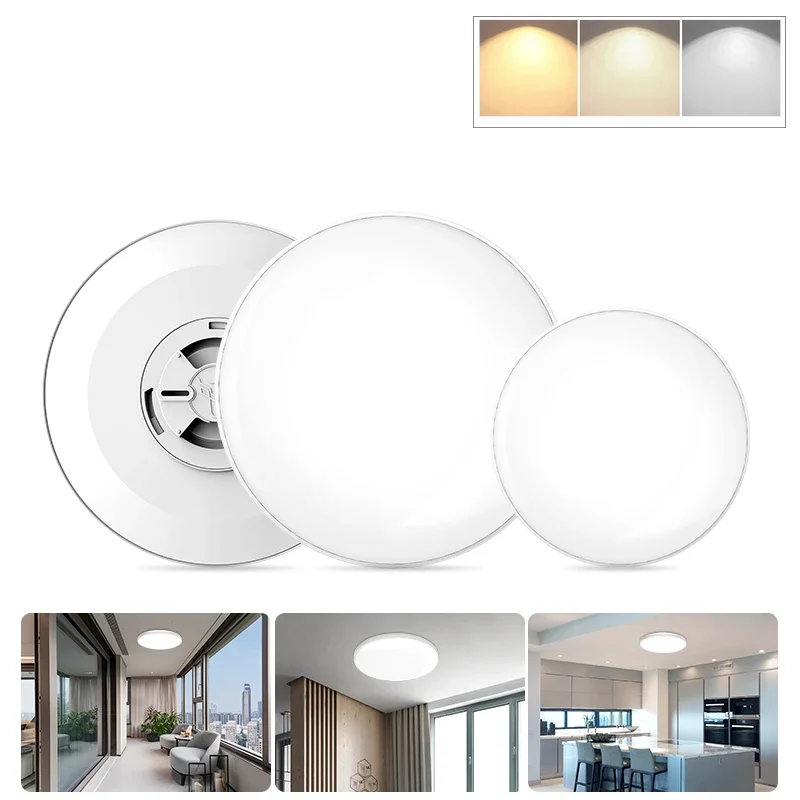 Imagem -05 - Rodada Led Luzes de Teto para Sala Lâmpadas de Teto 3-color Cct Painel de Luz Quarto e Cozinha Iluminação Lâmpada Redonda 220v