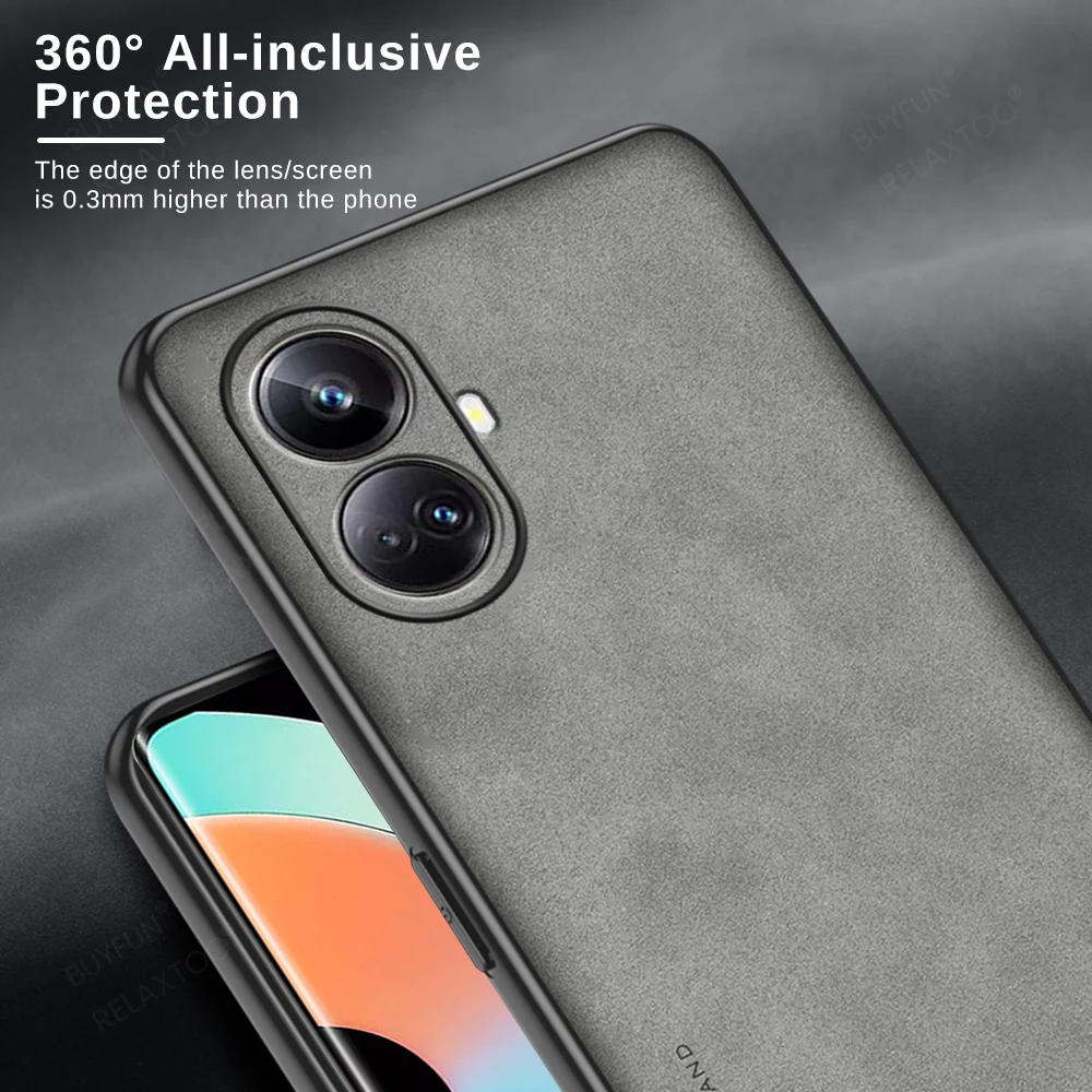 Sheepskin Leather Phone Coque For Realme 10 Pro Plus 5G Case For Realme10 4G Realme10pro Realmy 10Pro+ Camera Protection Cover