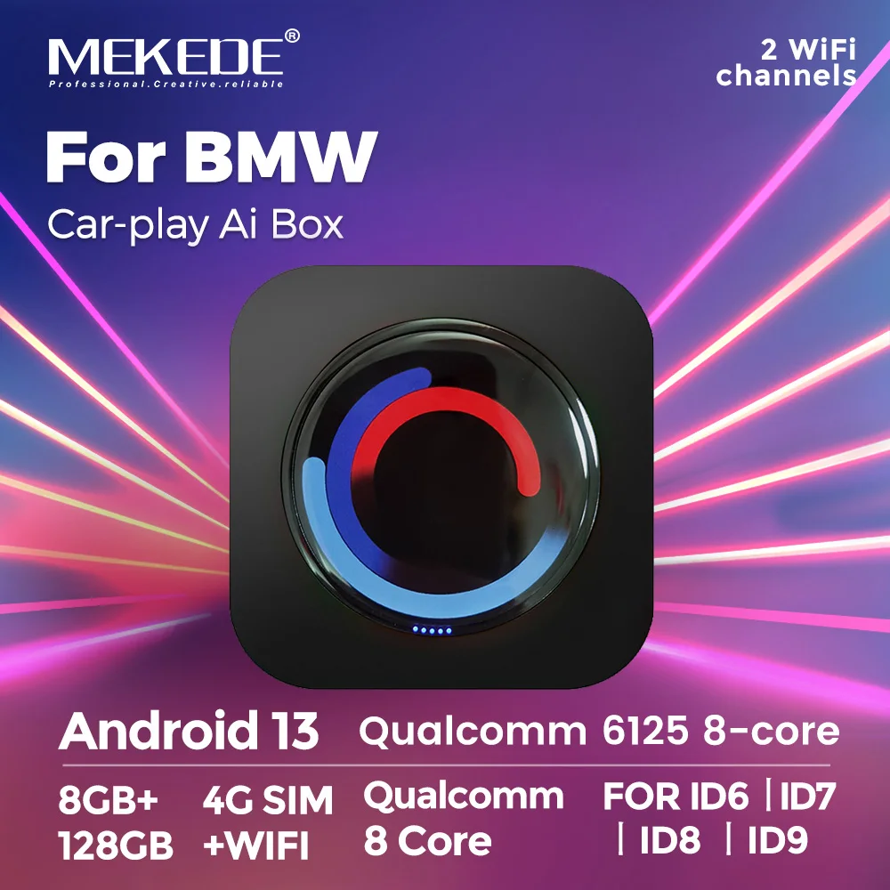 Mekede Android 13 8-Kern 8GB 128GB Tragbare TV-Box Kabelloses CarPlay Kabelloses Android Auto GPS-Navigation Multimedia-Menü Equalizer Für BMW ID6 ID7 ID8 ID9 Unterstützt 4G LTE TF SD TYPE-C