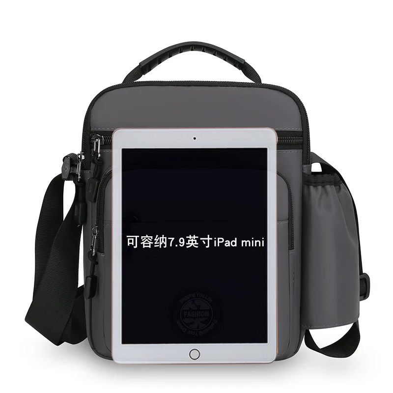 Men's Waterproof Crossbody Shoulder Bag Multi Pocket Casual Daypack with Bottle Holder Adjustable Strap for Work Travel Outdoor
