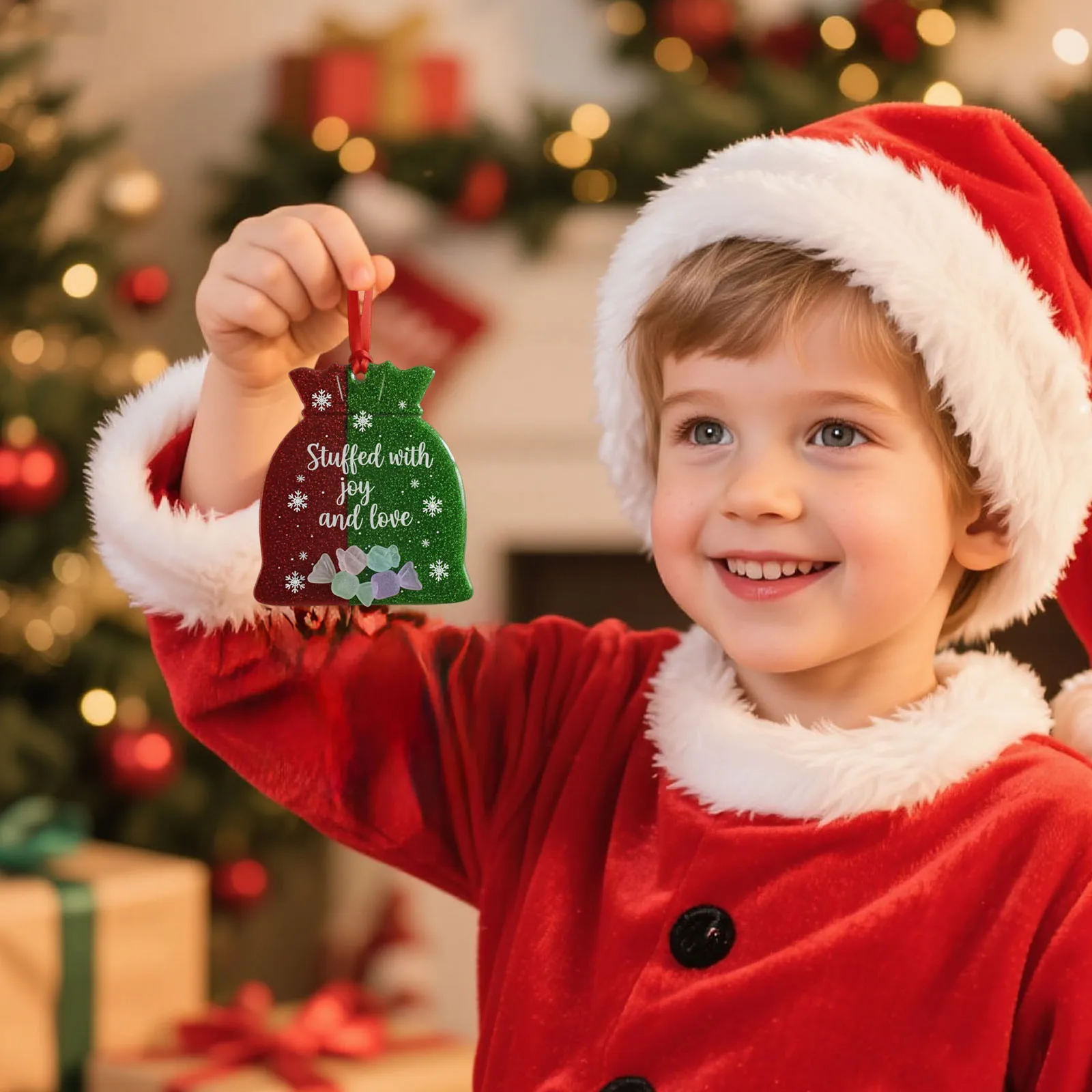 لوازم عيد الميلاد الفنون والحرف اليدوية للأطفال الذين تتراوح أعمارهم بين 2-4 سنوات عيد الميلاد 2d الاكريليك شقة حلي معلقة هدية للديكور المنزل #1