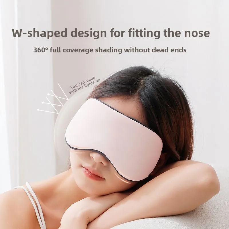Eye mask simple, cute, light blocking, sleep relieving, eye fatigue, men's women's hot compress, double-sided eye mask, ice silk