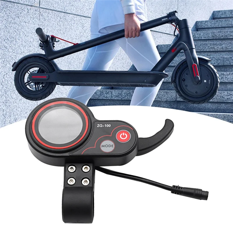 ZQ-100 Mileage Meter Speed Adjustable Electric Scooter Meter 6 Pin Display for Electric Scooter Dashboard Accessories