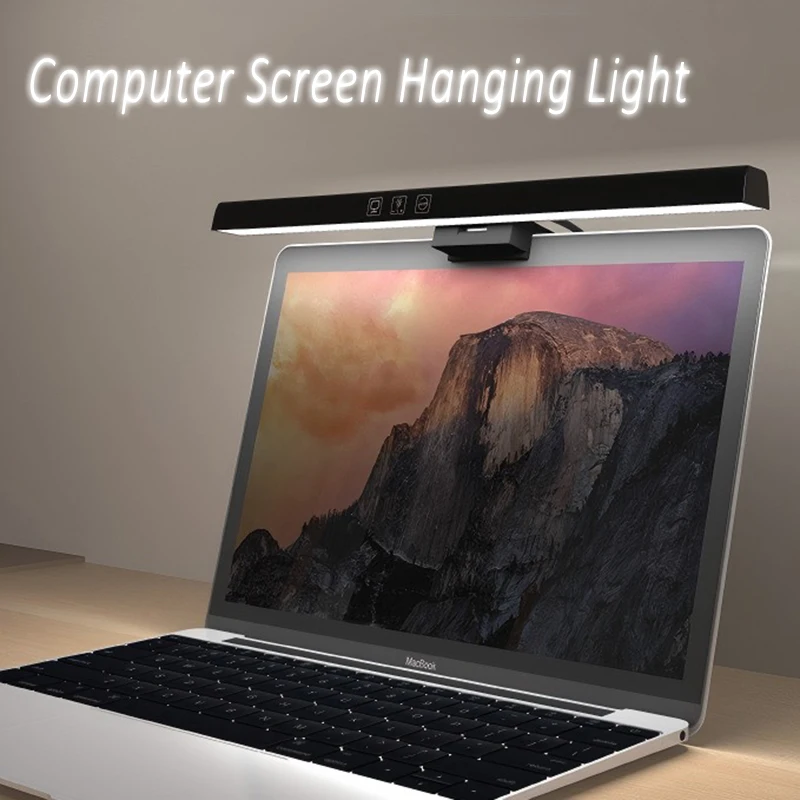 

Светодиодная лампа для чтения, подвесная лампа для монитора, 50 см, с плавной регулировкой яркости, для экономии пространства, настольная лампа для помещений