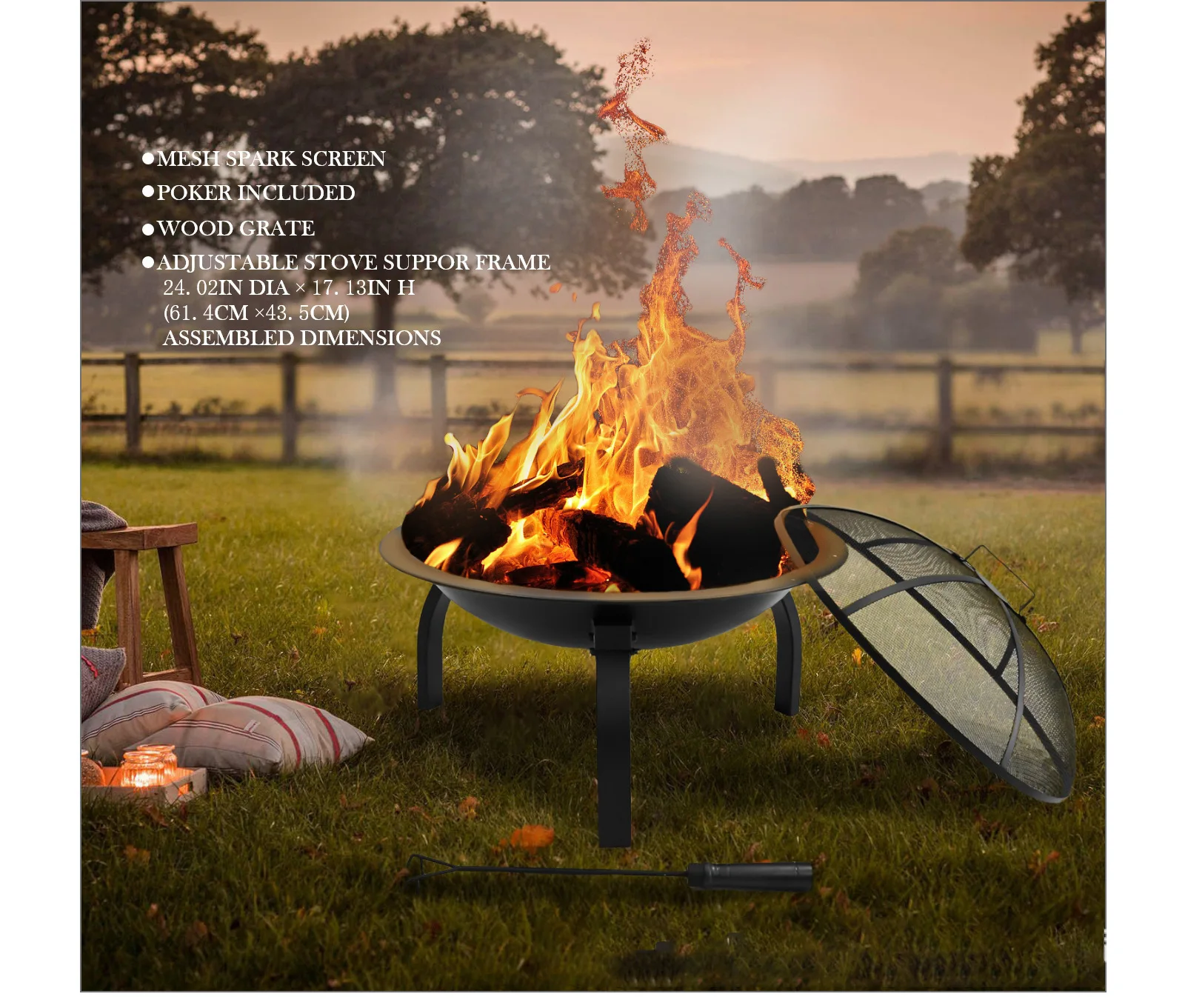 Outdoor small barbecue grill, charcoal brazier, easy to carry, wood stove, surrounding stove to make tea, household carbon