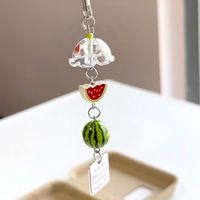 Summer Watermelon Wind Chime Phone Charm Keychain High Value Bag Pendant Lanyard Mobile Pen Case Hanging Gift