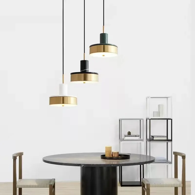 الحديثة قلادة مصباح الشمال الرخام قلادة LED ضوء غرفة الطعام غرفة المعيشة غرفة نوم السرير Hanglamp ديكور المنزل تركيب المصابيح