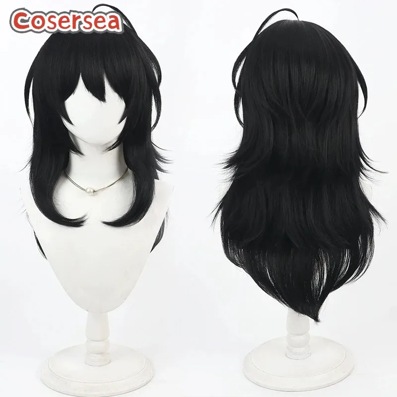 2025 11 Cosersea 코스프레 가발 앙상블 별 사쿠마 레이 70cm 롱 스트레이트 블랙 코스 가발 합성 헤어 히트 레지스턴스