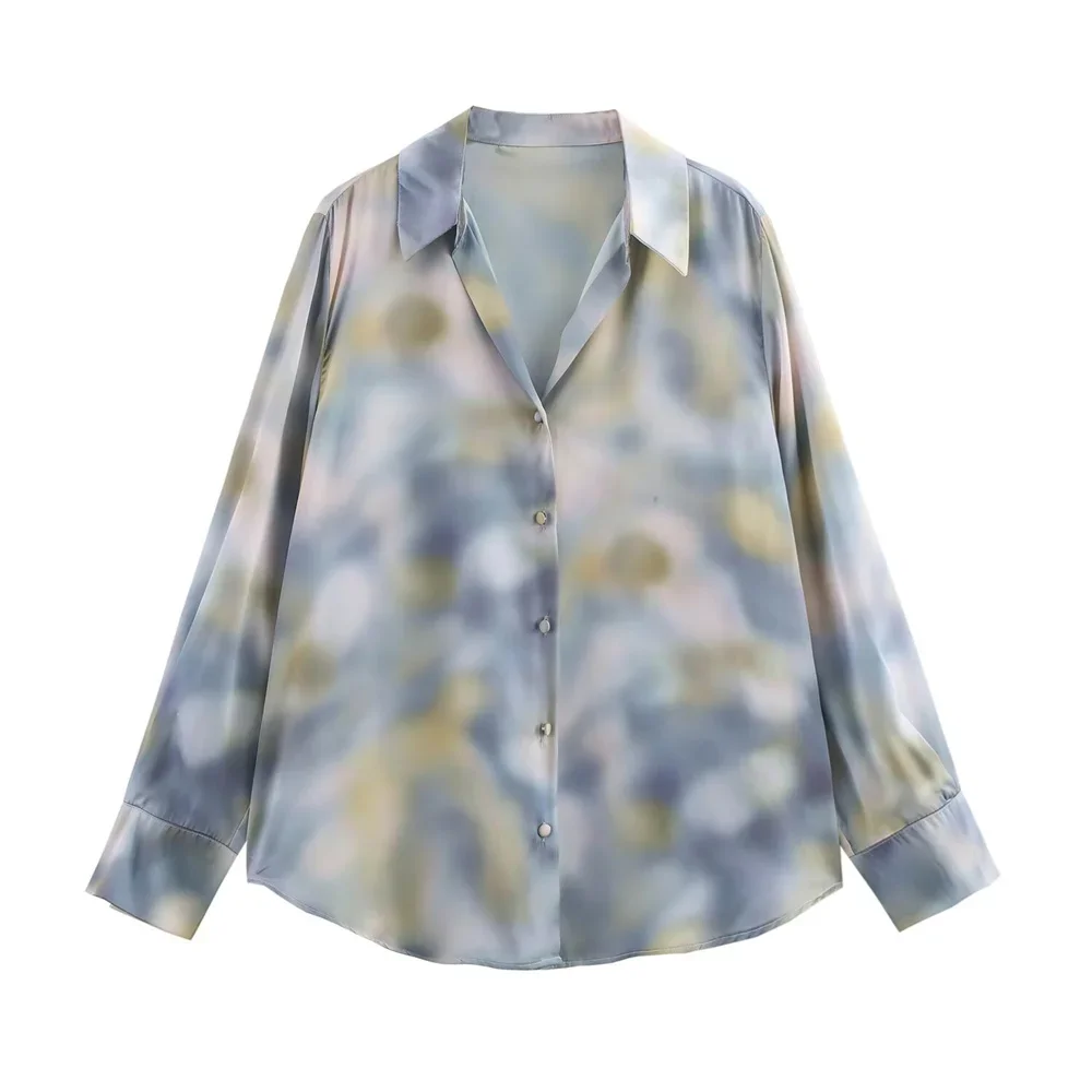 

LIBIELIY LIBIELIY женская шелковая текстурированная рубашка с воротником и пряжкой, украшение на весну и лето, новая повседневная женская рубашка