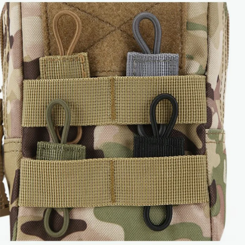 Tactical MOLLE Elastic Strap Tactical Bag Binding Buckles Outdoor Camping Multitool Retainer For Antenna Stick Pipe Camping Gear