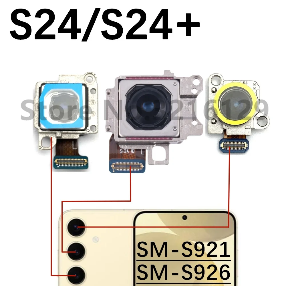 Main Rear Back Camera For Samsung Galaxy S24+ Plus S24 S921B S921U S921N S926B S926U S926N Wide Front Camera Flex Cable