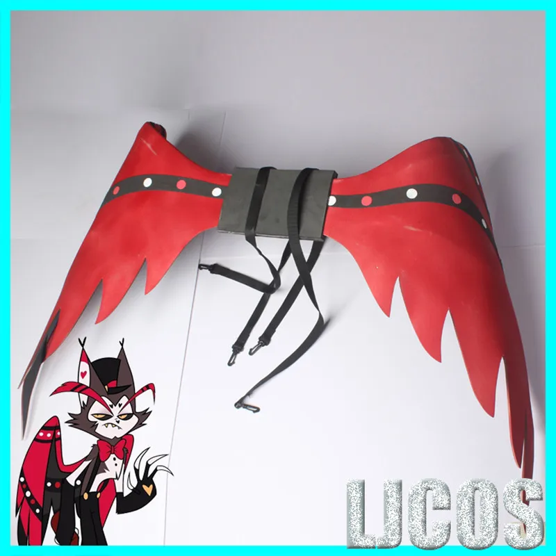 Game Hazbin Cosplay Anime Hazbin hotel Husk Cosplay wing tail Ring hat Demon Horns Cosplay Props for Halloween Christmas Party