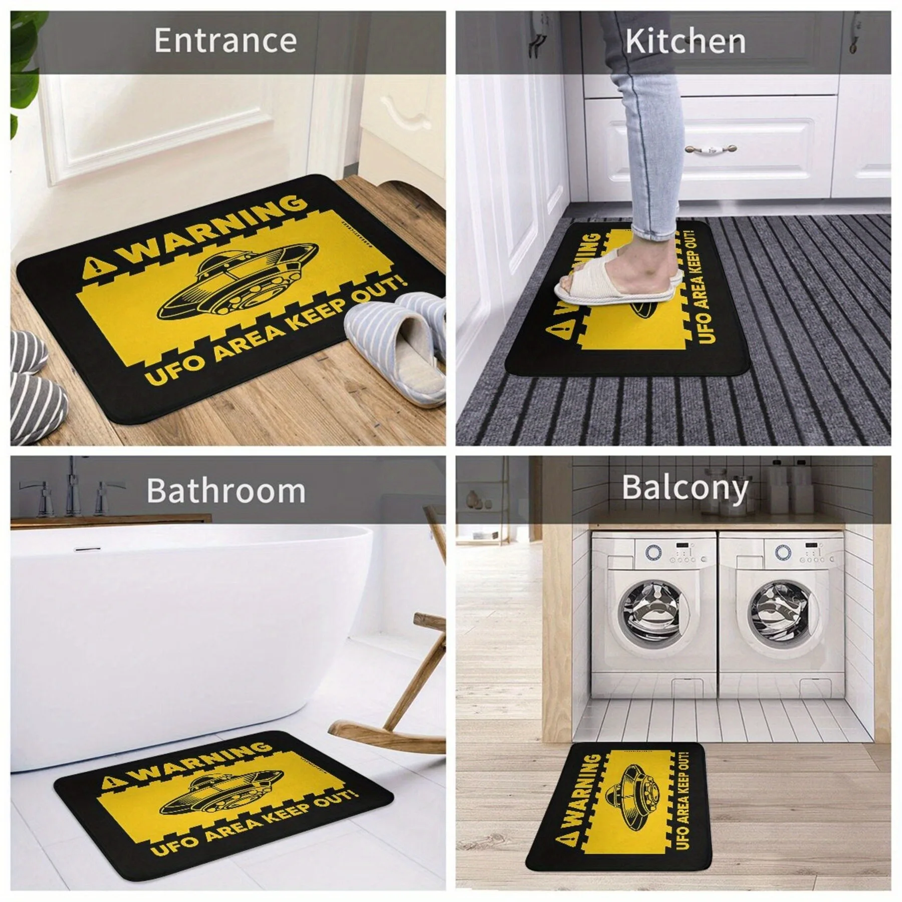 

1PC WARNING Charactor Door Mats Kitchen Rugs Non-Slip Pop design Living hroom Rugs Bath Mat Carpet for Home Sink Laundry Decor