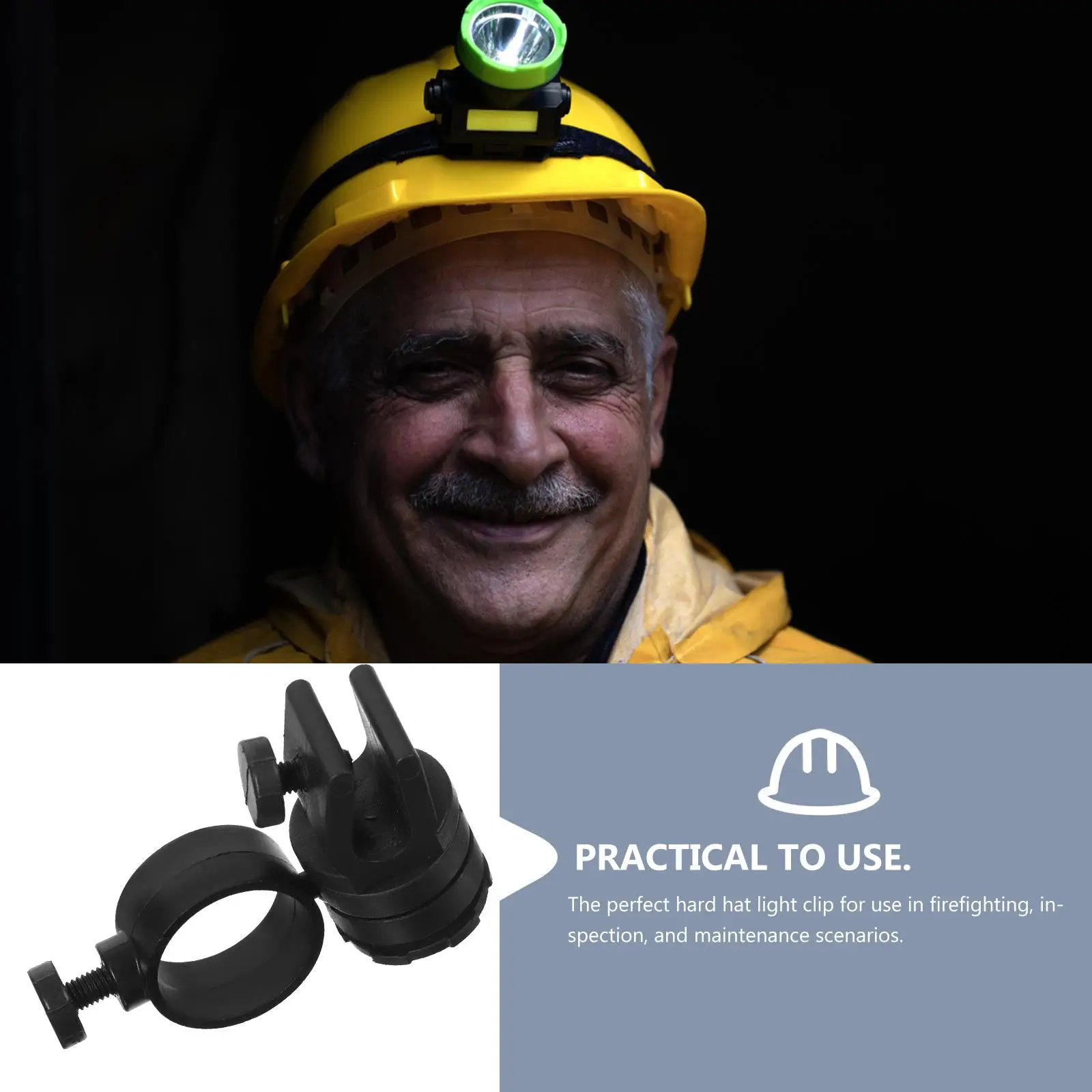 Hard Hat Light Clip 21 28mm Diameter No Drill Accessories for Firefighting Inspection Maintenance Secure Easy Install