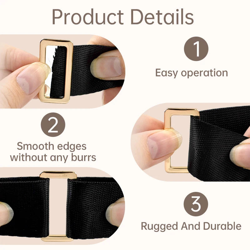 Meetee 5/10/20Pcs Metal Webbing Adjuster Buckles Square Bag Backpack Strap Buckle Dog Collar Clasps DIY Hardware Accessories