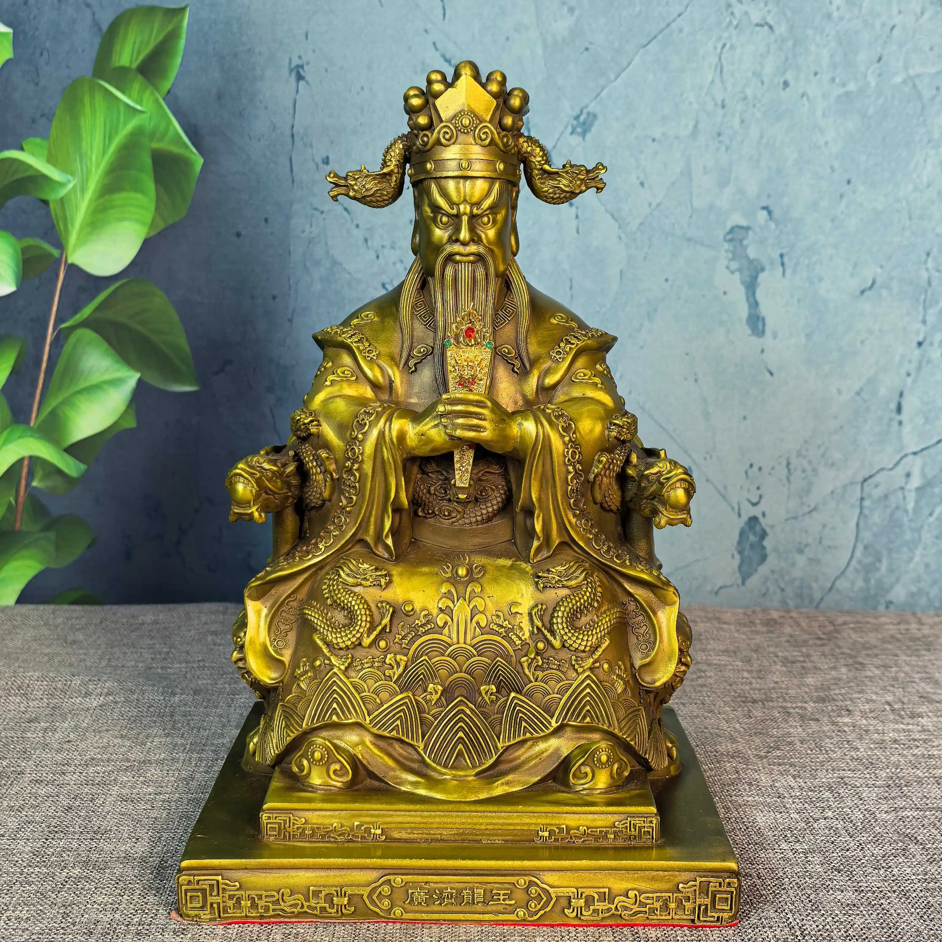 Seiko Guangji Dragon King Desktop Ornament Statue Exquisite Brass Craft Decoration for Entryway Living Room, Tea Room Home Décor