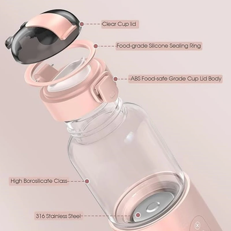 Portable Electric Baby Bottle Warmer USB Rechargeable 5200mAh Rapid Heating Water Breastmilk Wireless Bottle Heater On-the-go