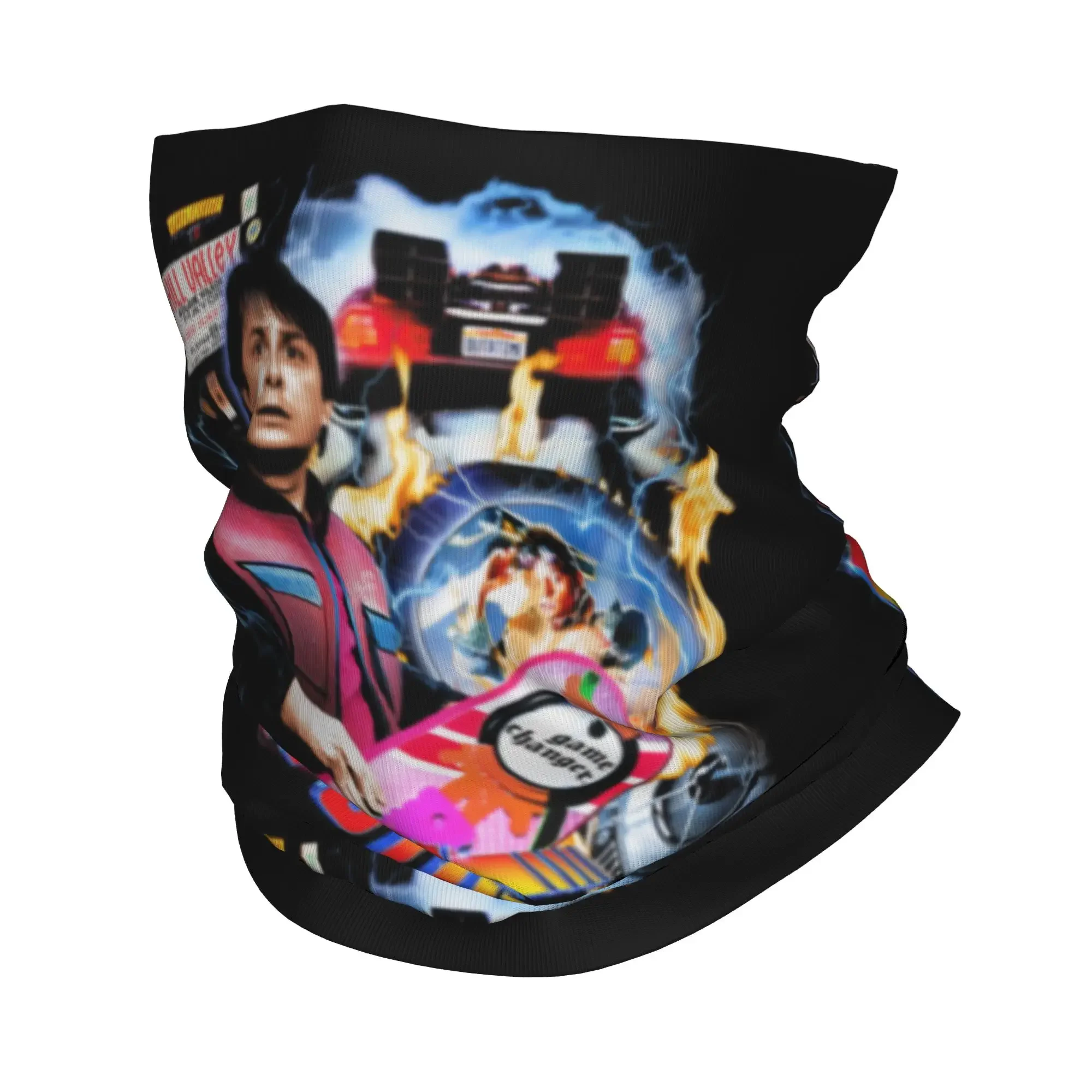 Movies Race Cars Back To The Future Bandana Neck Gaiter Hiking Cycling Men Women Wrap Scarf  Headband Warmer Face Scarf Cover