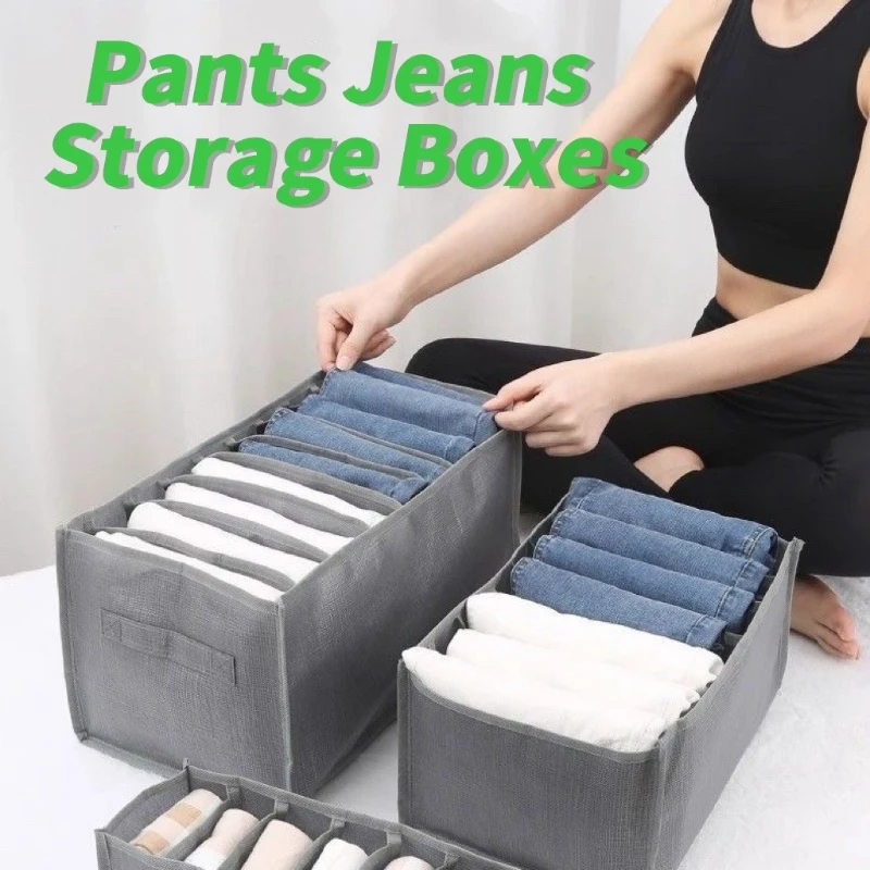 السراويل الجينز صندوق تخزين خزائن الملابس المنظم خزانة منظم أدراج الملابس الداخلية الجوارب تي شيرت خزانة التخزين المنظمون #1