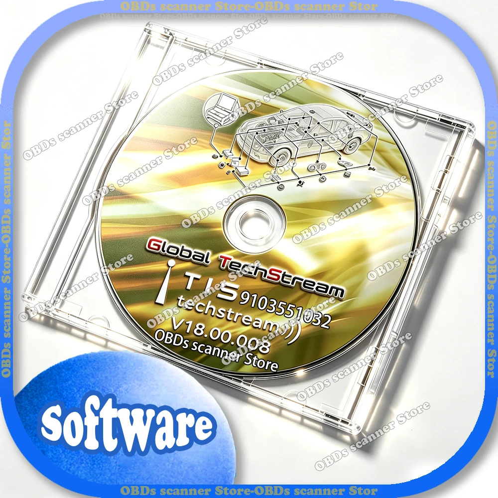 Techstream V18.00.008 Toyota TIS Vollsystem-Autodiagnosesoftware, geeignet für MINI VCI OBD2 Diagnosekabel MINIVCI Link CD USB